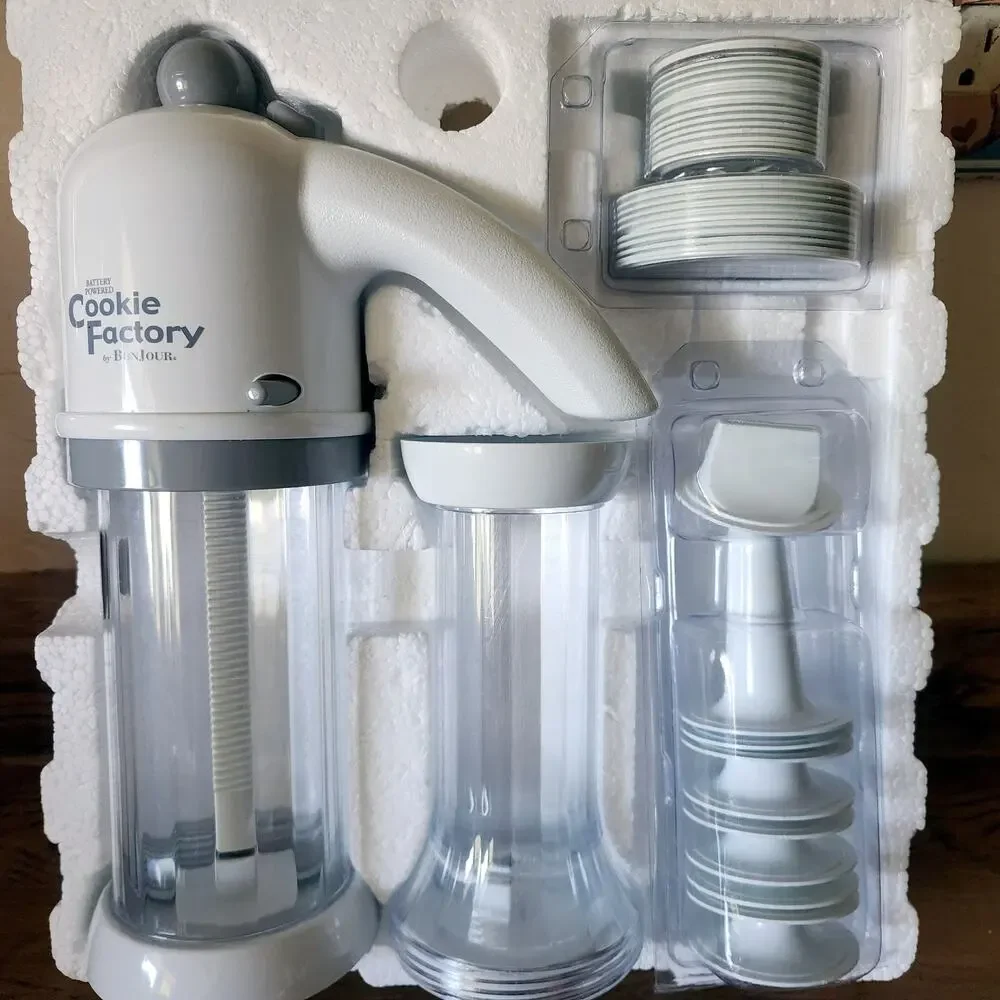 Bonjour Cookie Factory & Decorating Kit, Battery Operated Press Complete Set